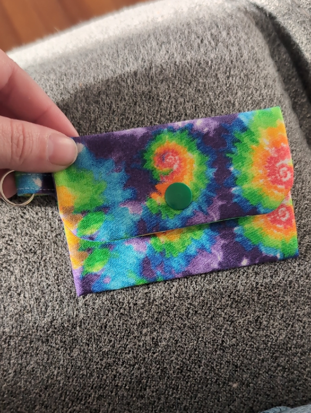 Hand Crafted Multicolor Tie-Dye Wristlet Pouch